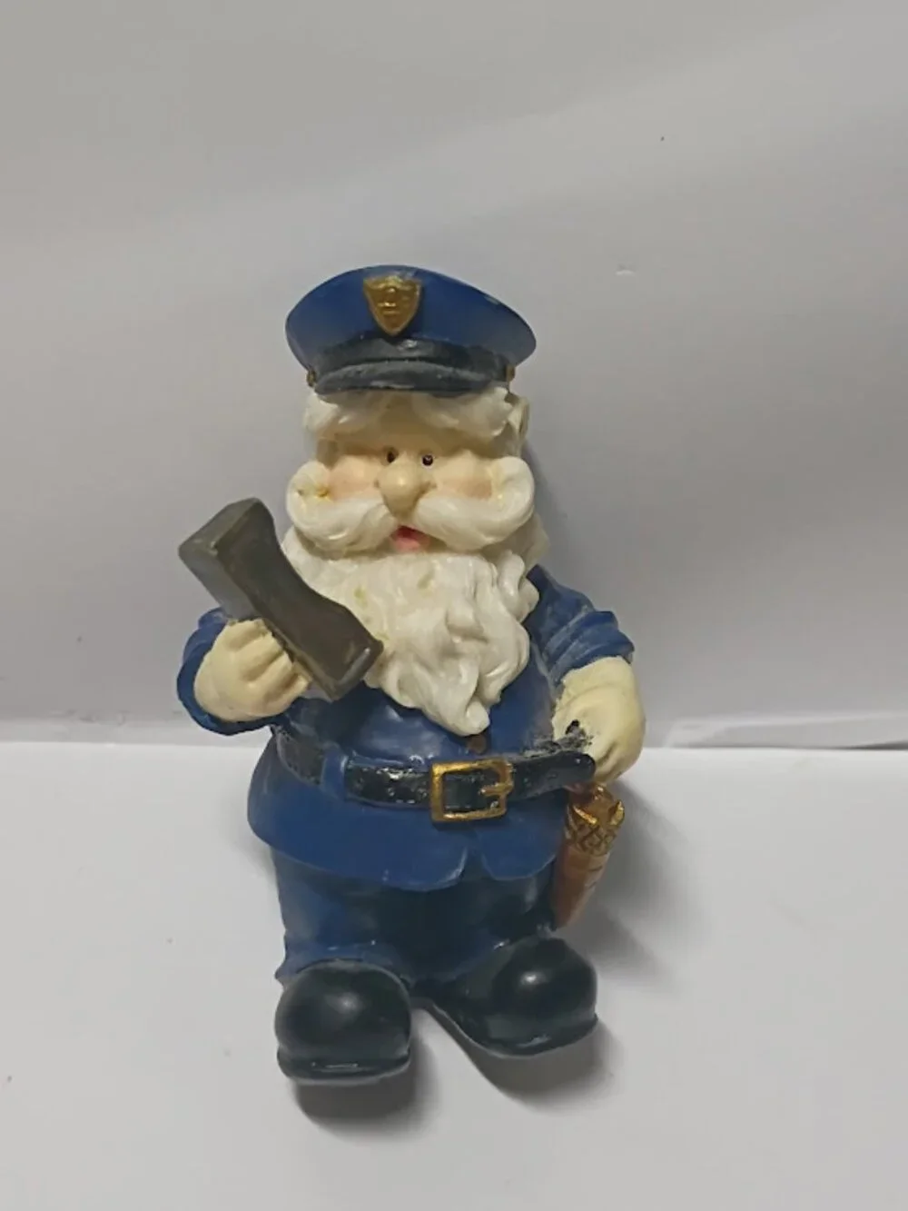 Vintage 1988 Enesco porcelain pig & Santa Claus police man Resin 2.75
